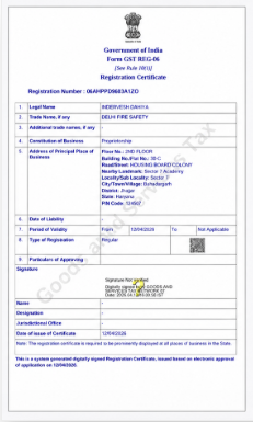 GST Certificate Page 1